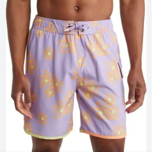 Sovereign Code Purple Flower Swim Bottom Short Men Size Medium - Picture 1 of 9